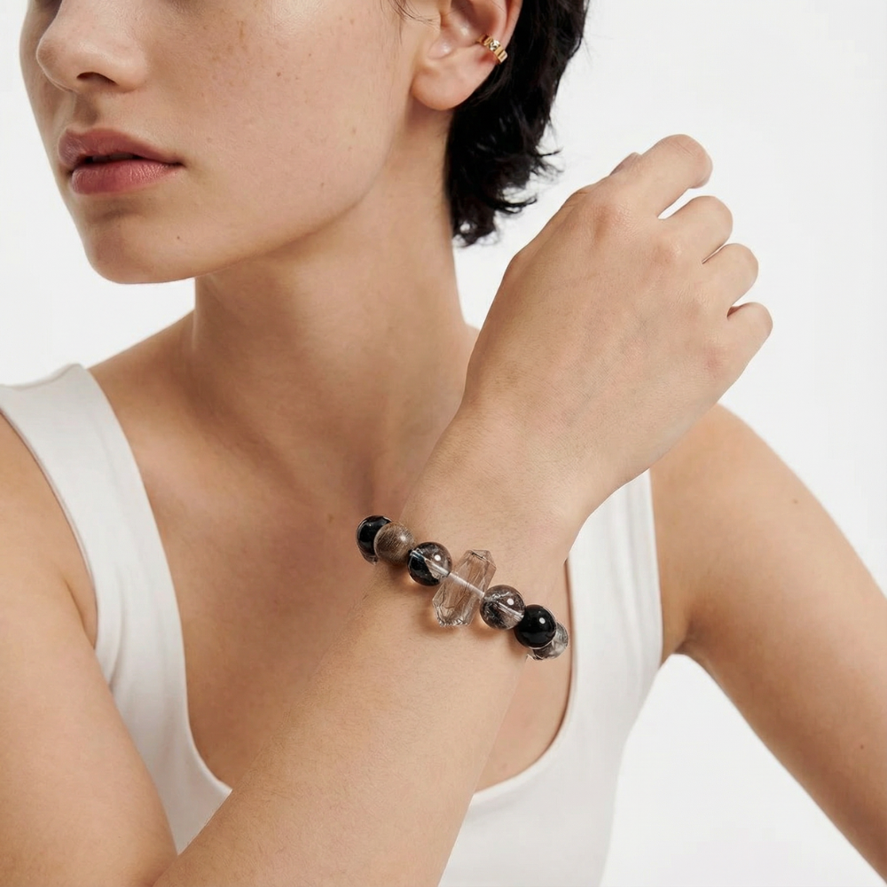 Obsidian Smoky Quartz Protection Bracelet