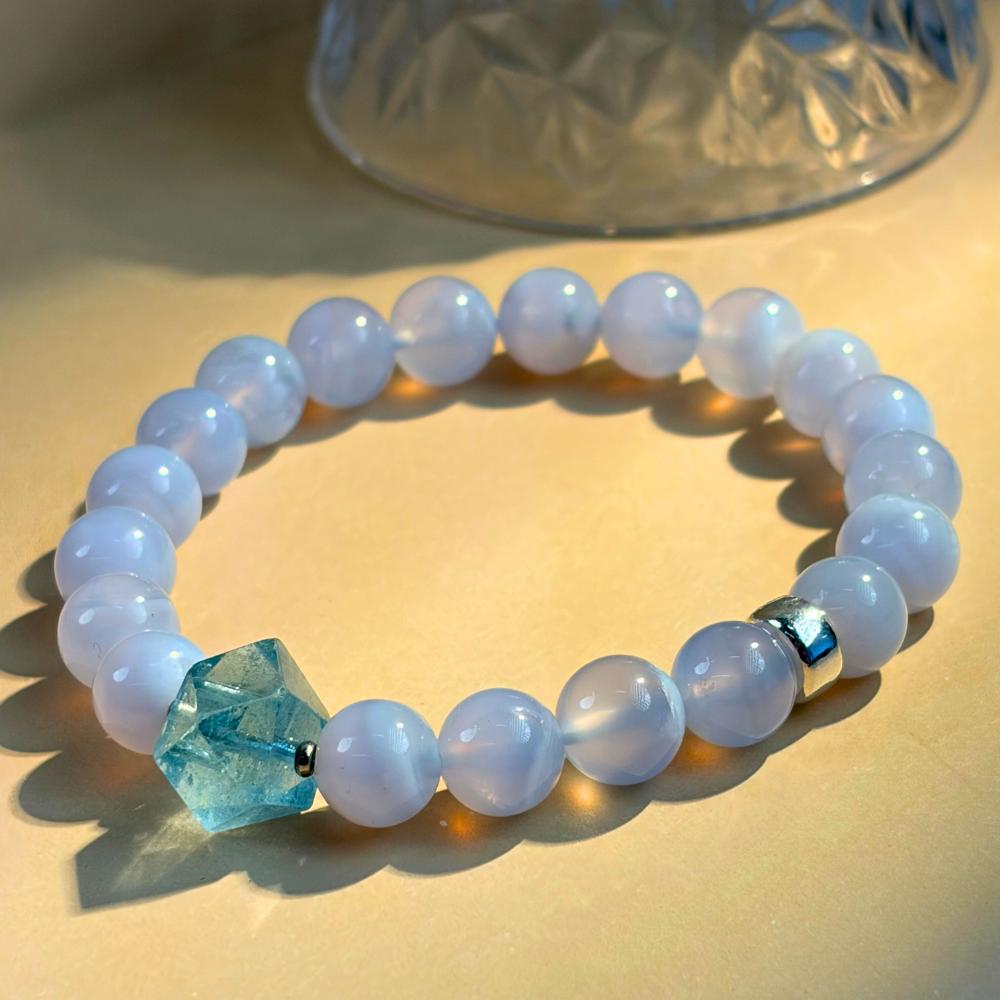Blue Lace Agate Aquamarine Harmony Bracelet