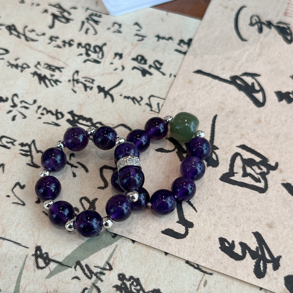 Amethyst Silver Serenity Balance Ring