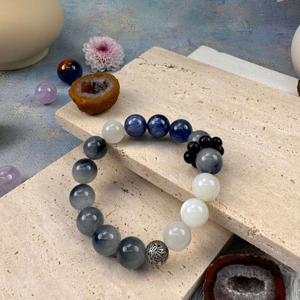 Kyanite Moonstone Protection Focus Calm Bracelet