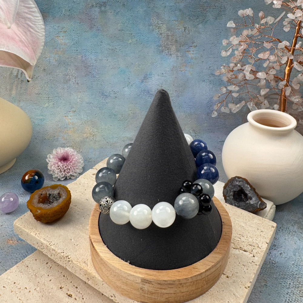 Kyanite Moonstone Protection Focus Calm Bracelet