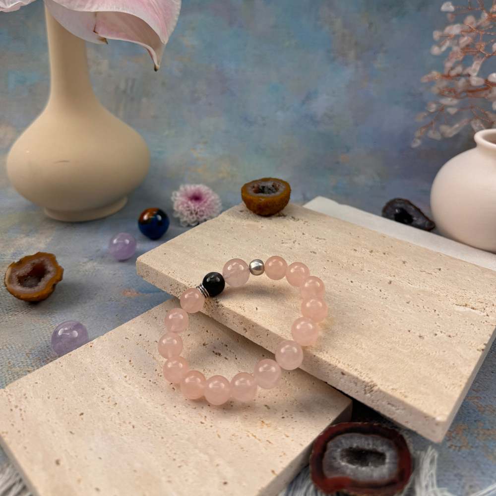 Rose Quartz Obsidian Love Protection Bracelet