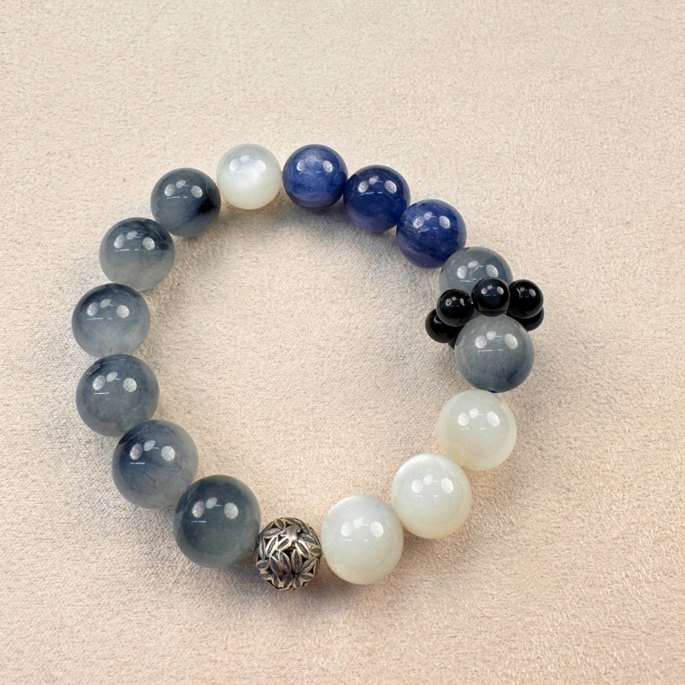 Kyanite Moonstone Protection Focus Calm Bracelet