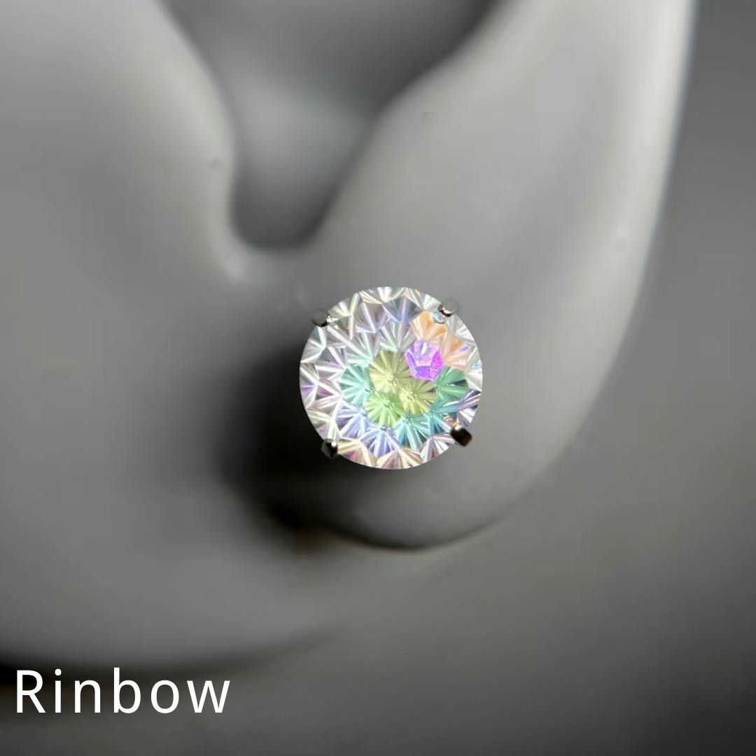 Fireworks Faceted Color-Shift Diamond Earrings