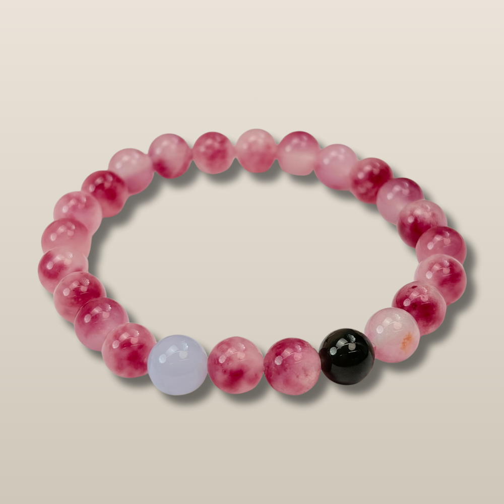 Strawberry Quartz Obsidian Love Healing Bracelet