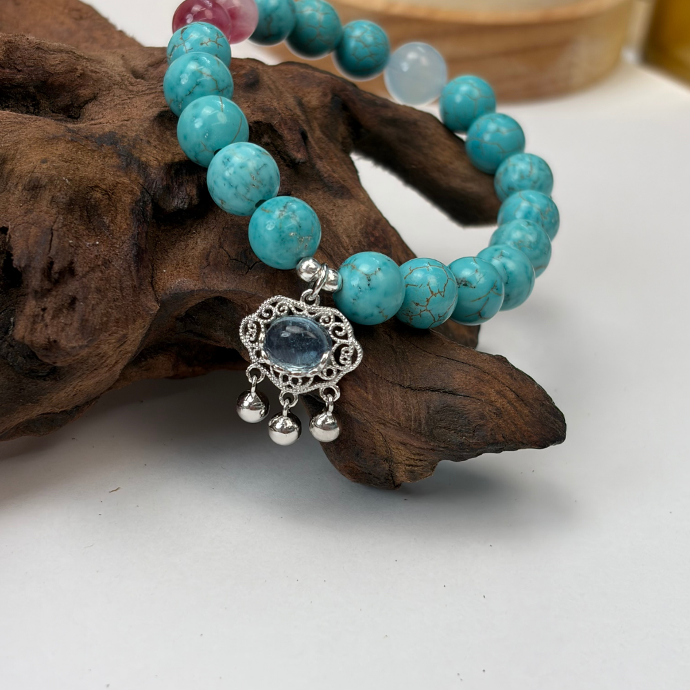 Turquoise Aquamarine Luck Communication Bracelet