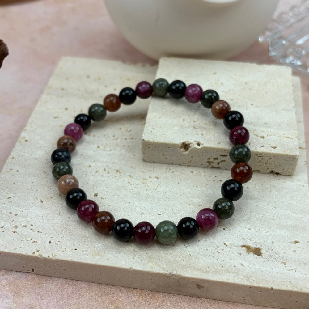 Multi-Color Tourmaline Healing Energy Protection Bracelet