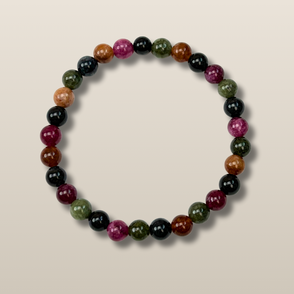 Multi-Color Tourmaline Healing Energy Protection Bracelet