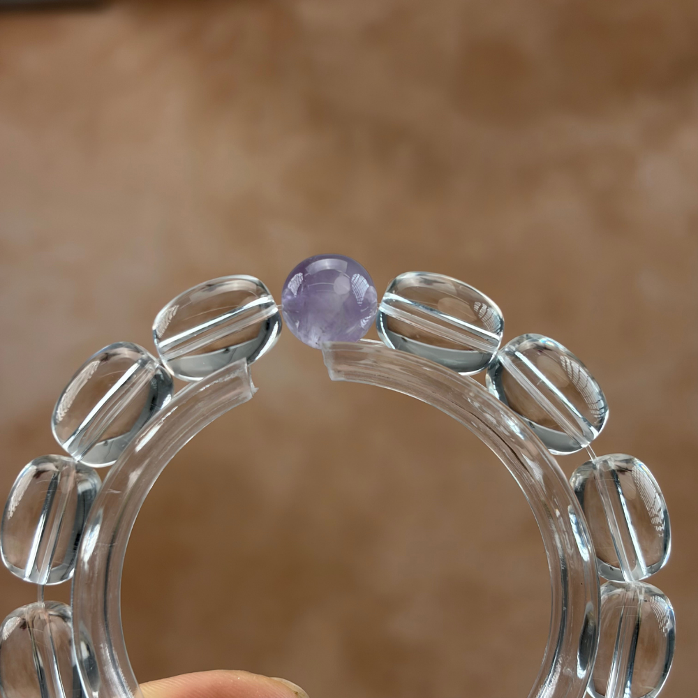 Clear Quartz Amethyst Healing Clarity Balance Energy Bracelet