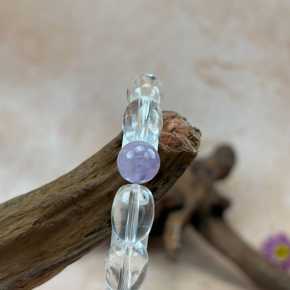 Clear Quartz Amethyst Healing Clarity Balance Energy Bracelet