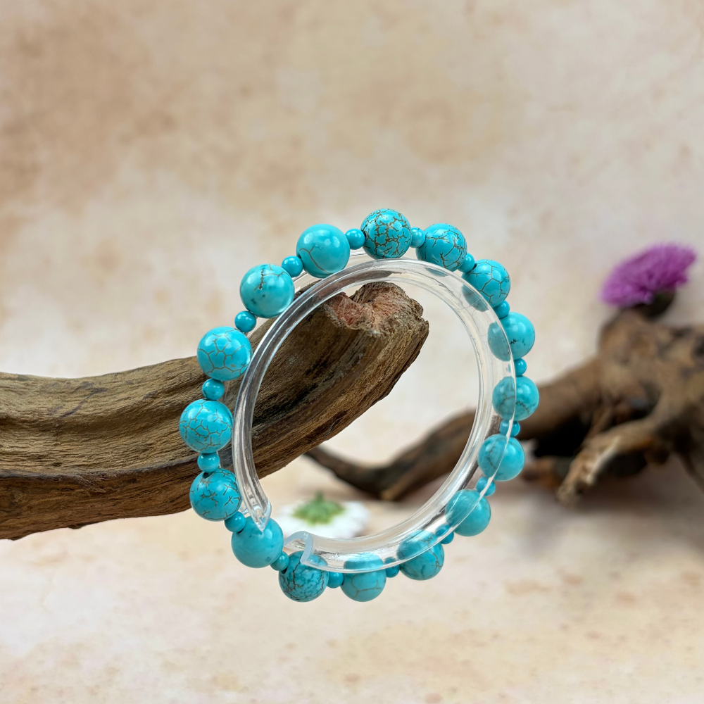 Turquoise Natural Gemstone Healing Calming Protection Energy Bracelet