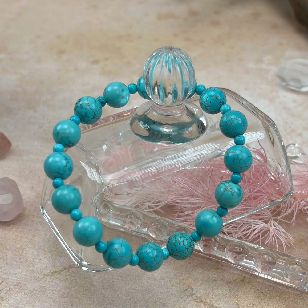 Turquoise Natural Gemstone Healing Calming Protection Energy Bracelet
