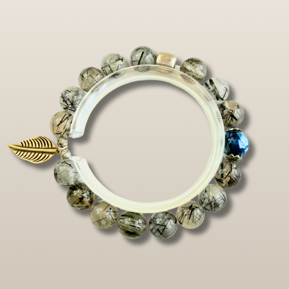 Black Rutilated Quartz Kyanite Clarity Bracelet