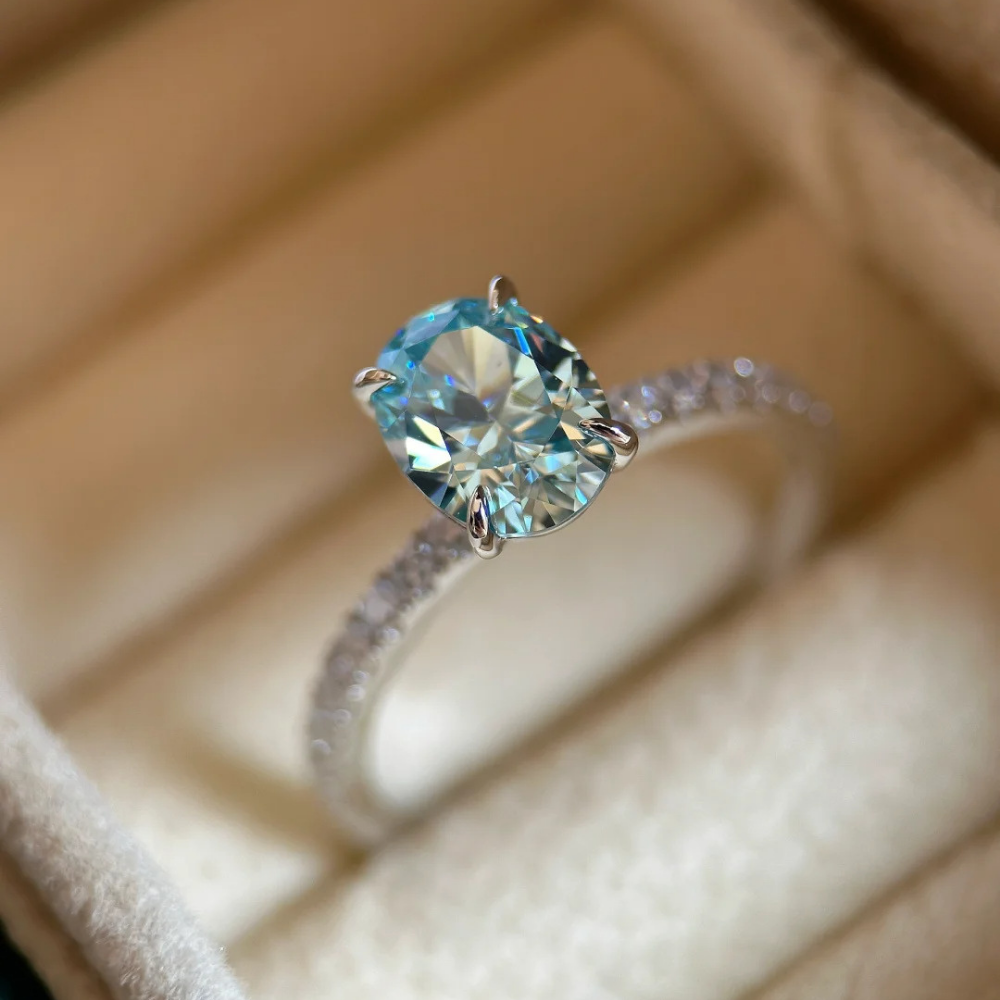 Aquamarine Silver Twist Serenity Healing Ring