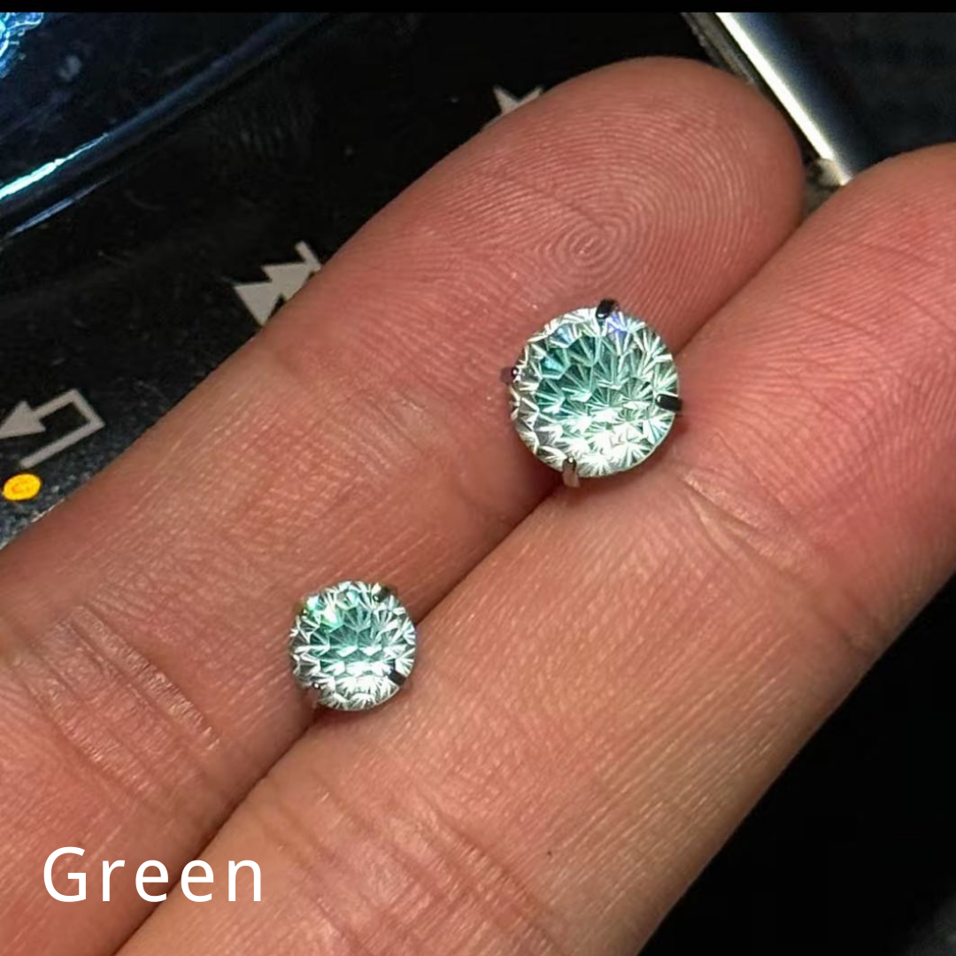 Fireworks Faceted Color-Shift Diamond Earrings