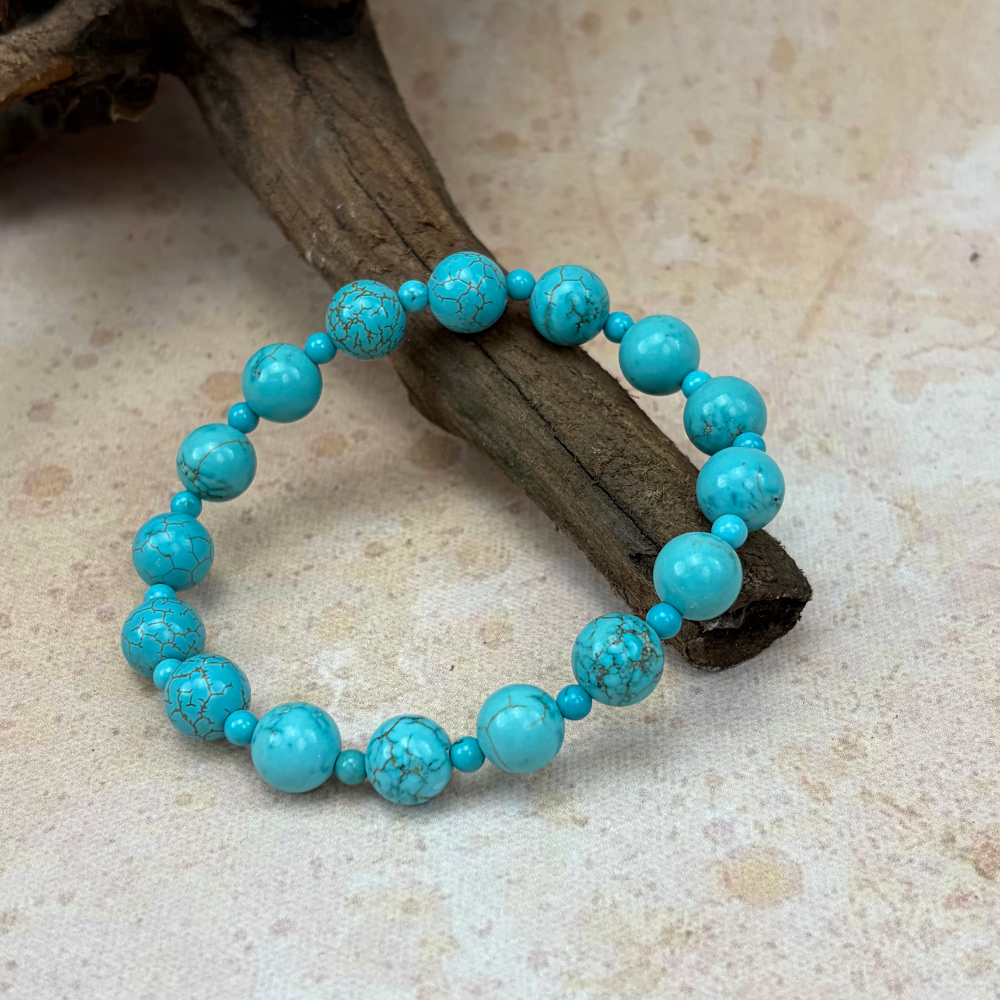 Turquoise Natural Gemstone Healing Calming Protection Energy Bracelet