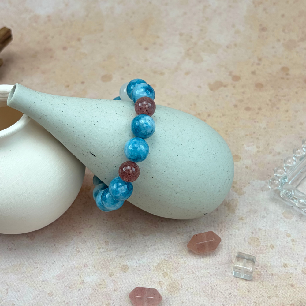 Turquoise Rose Quartz Healing Balance Protection Bracelet