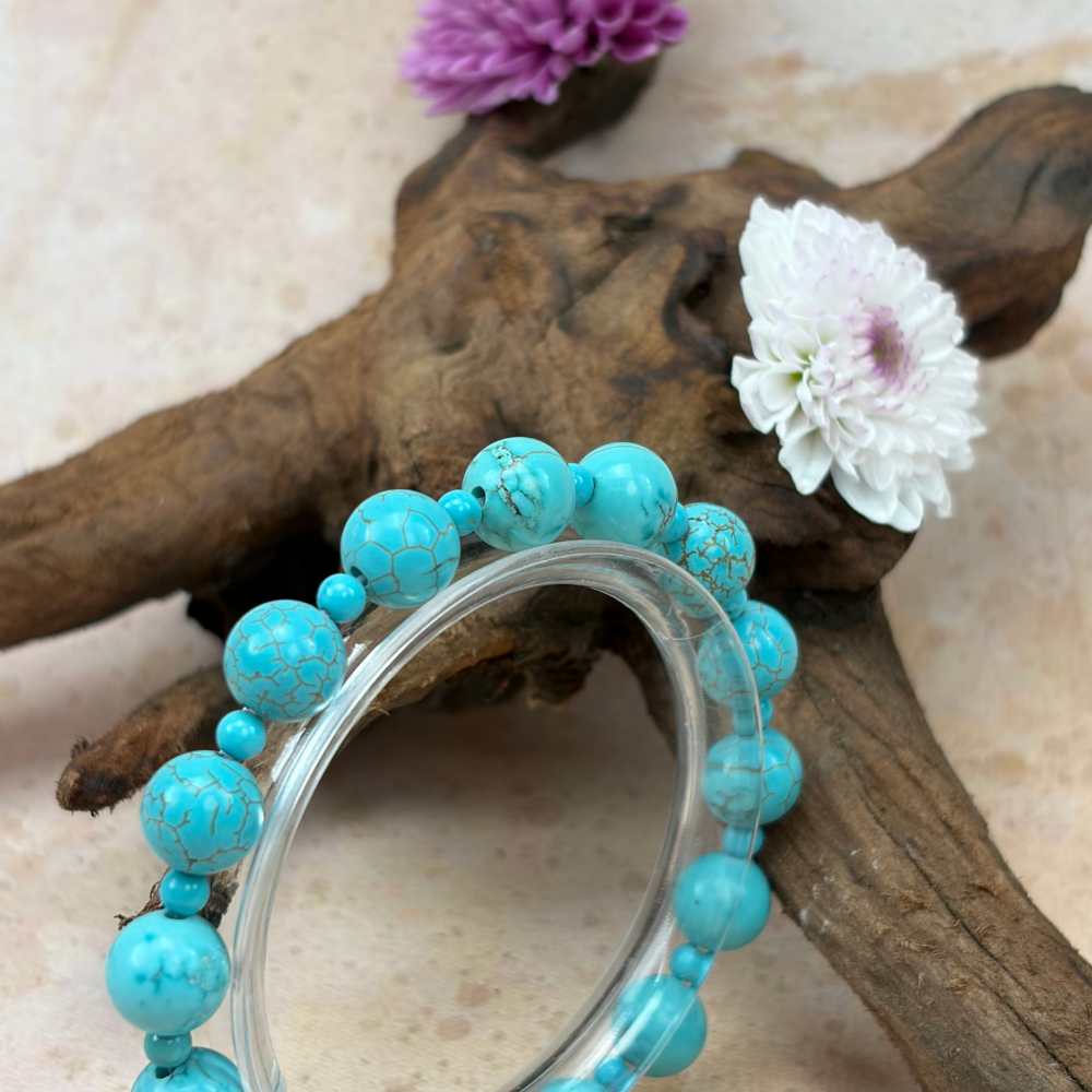 Turquoise Natural Gemstone Healing Calming Protection Energy Bracelet
