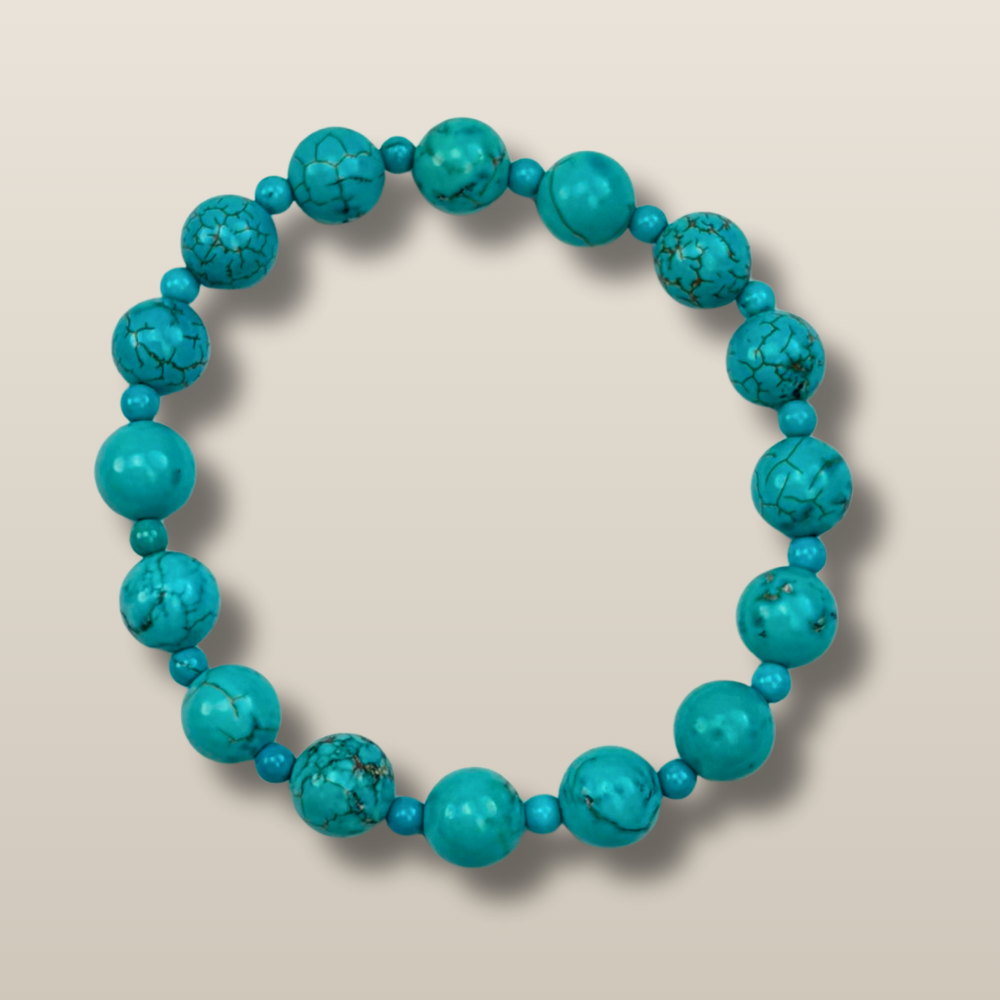 Turquoise Natural Gemstone Healing Calming Protection Energy Bracelet