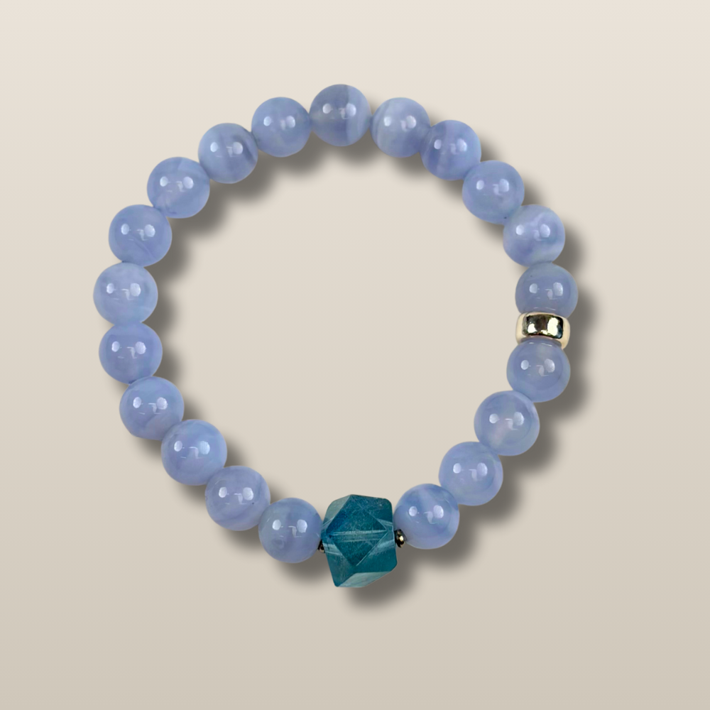 Blue Lace Agate Aquamarine Harmony Bracelet