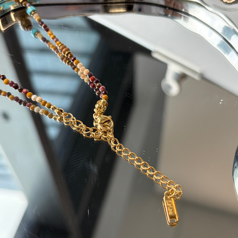 Boho Mixed Bead Sunburst Pendant Artisan Design Necklace