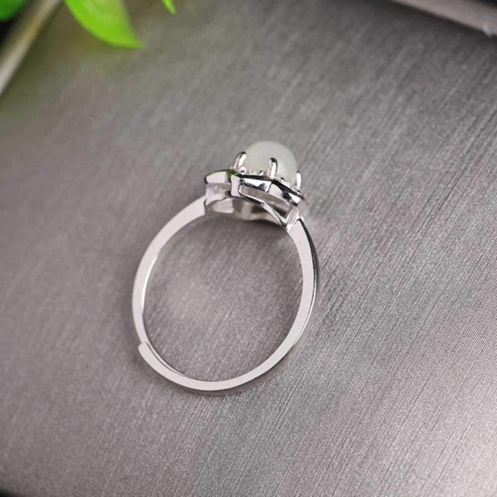 Jade Clear Quartz Serenity Ring