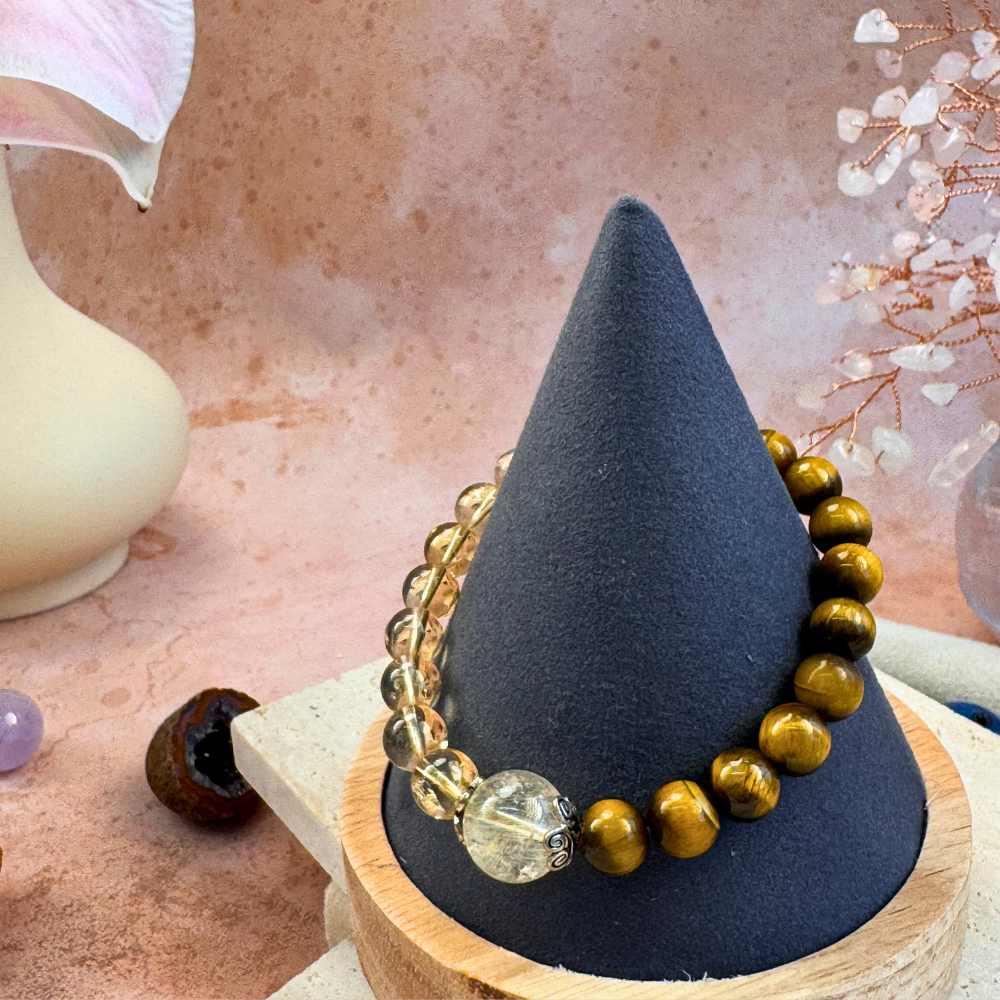 Rutilated Quartz Tiger’s Eye Abundance Bracelet