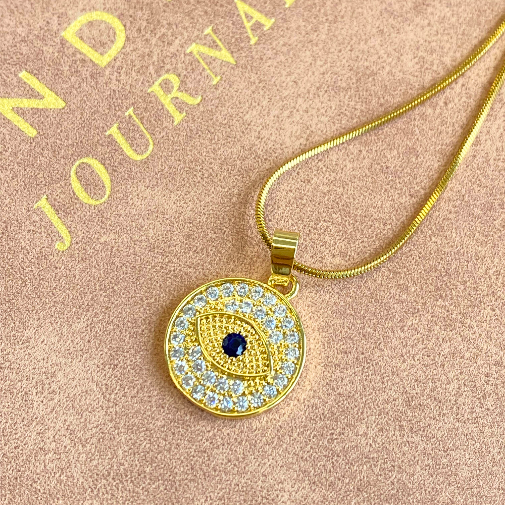 Black Evil Eye Clear Quartz Protection Necklace