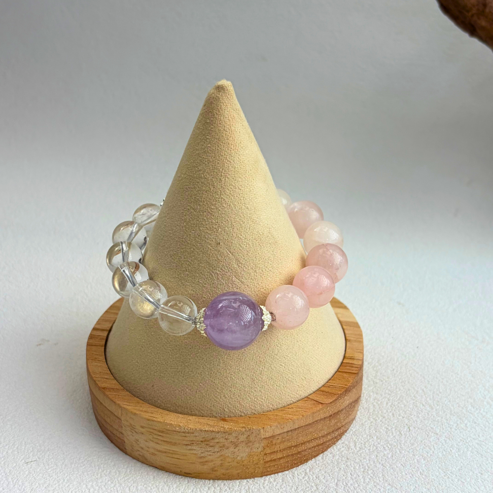 Amethyst Rose Quartz Clear Quartz Serenity Bracelet