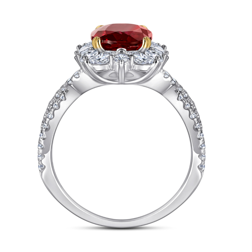 Ruby Sterling Silver Radiant Passion Ring