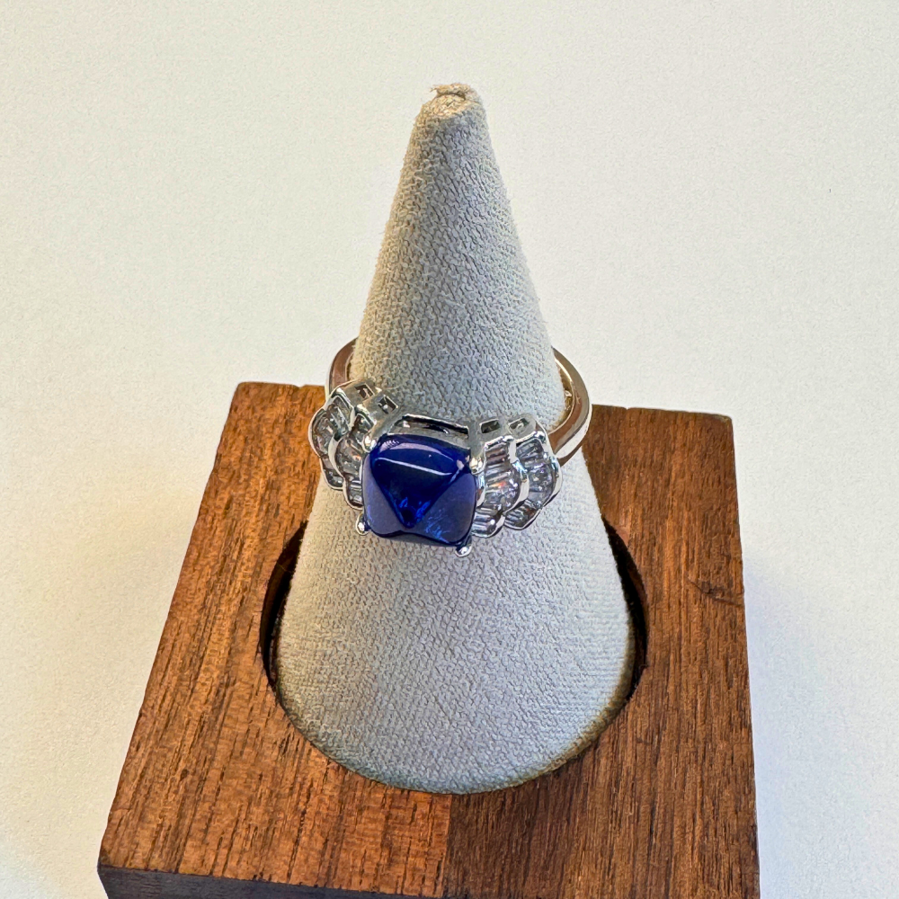Blue Spinel Clear Quartz Harmony Energy Crystal Ring