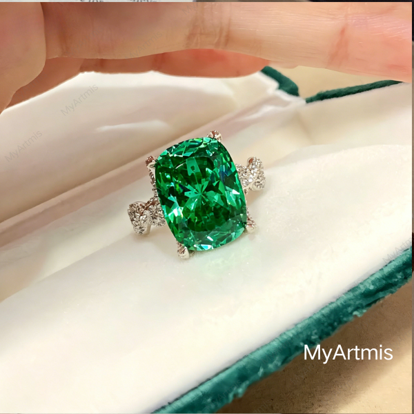 Luxurious Ice-Flower Cut Large Carat CZ Ring, Sparkling Radiant Stone Adjustable Statement Ring, Trendy Jewelry Gift for Her