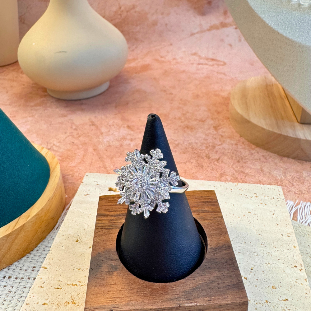 White Topaz Clear Quartz Serenity Ring