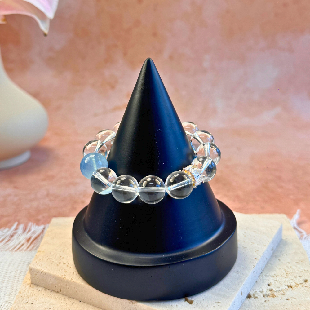 Clear Quartz Aquamarine Harmony Bracelet