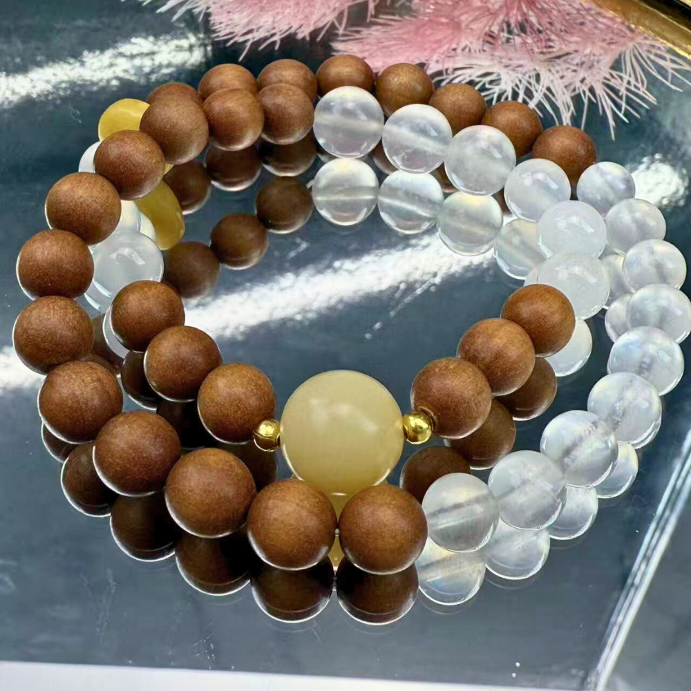 Yellow Chalcedony Clear Quartz Harmony Bracelet