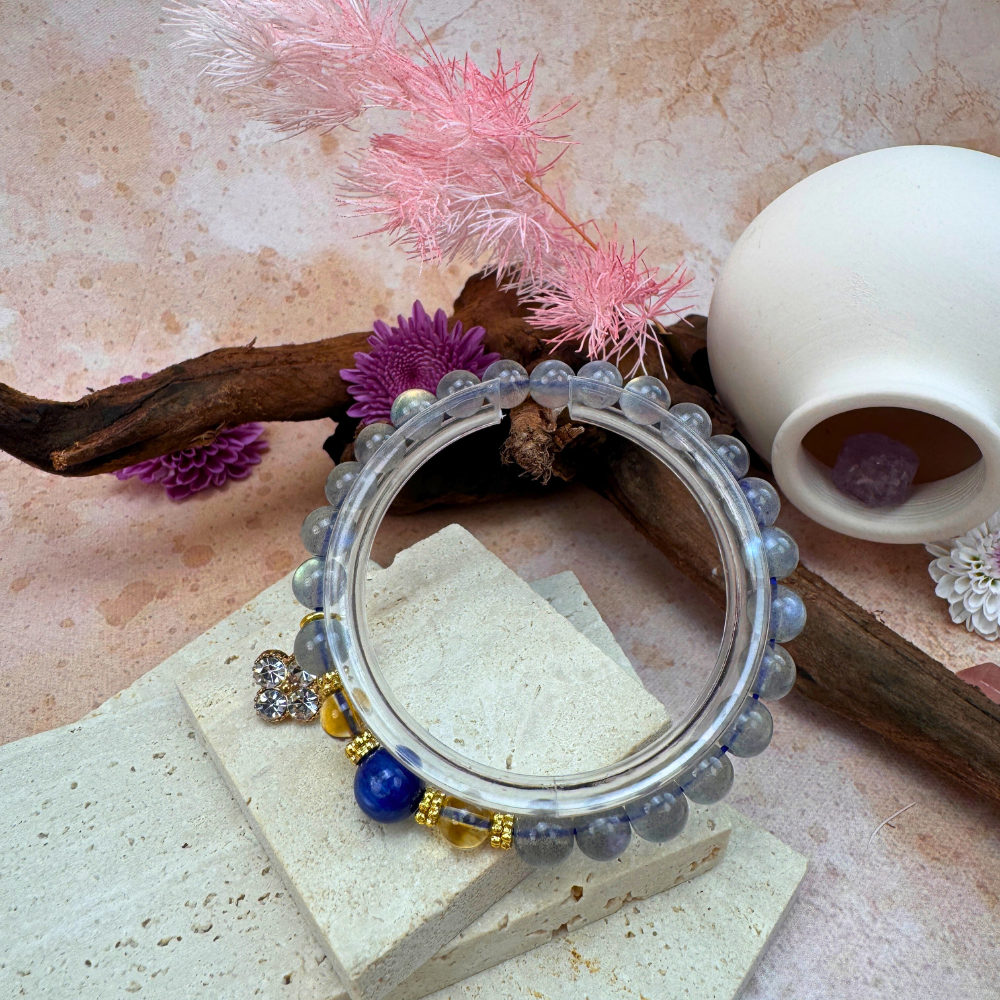 Moonstone Lapis Lazuli Citrine Balance Bracelet
