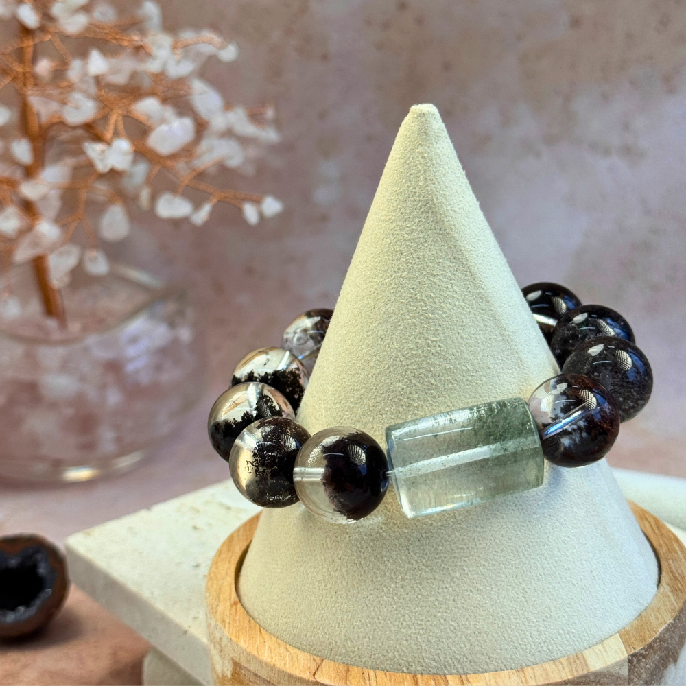 Moss Phantom Quartz Prosperity Bracelet