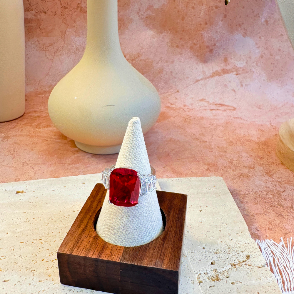 Garnet Radiance Energy Crystal Ring