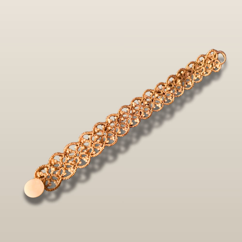 Handwoven Pearl Accented Lace Style Bracelet