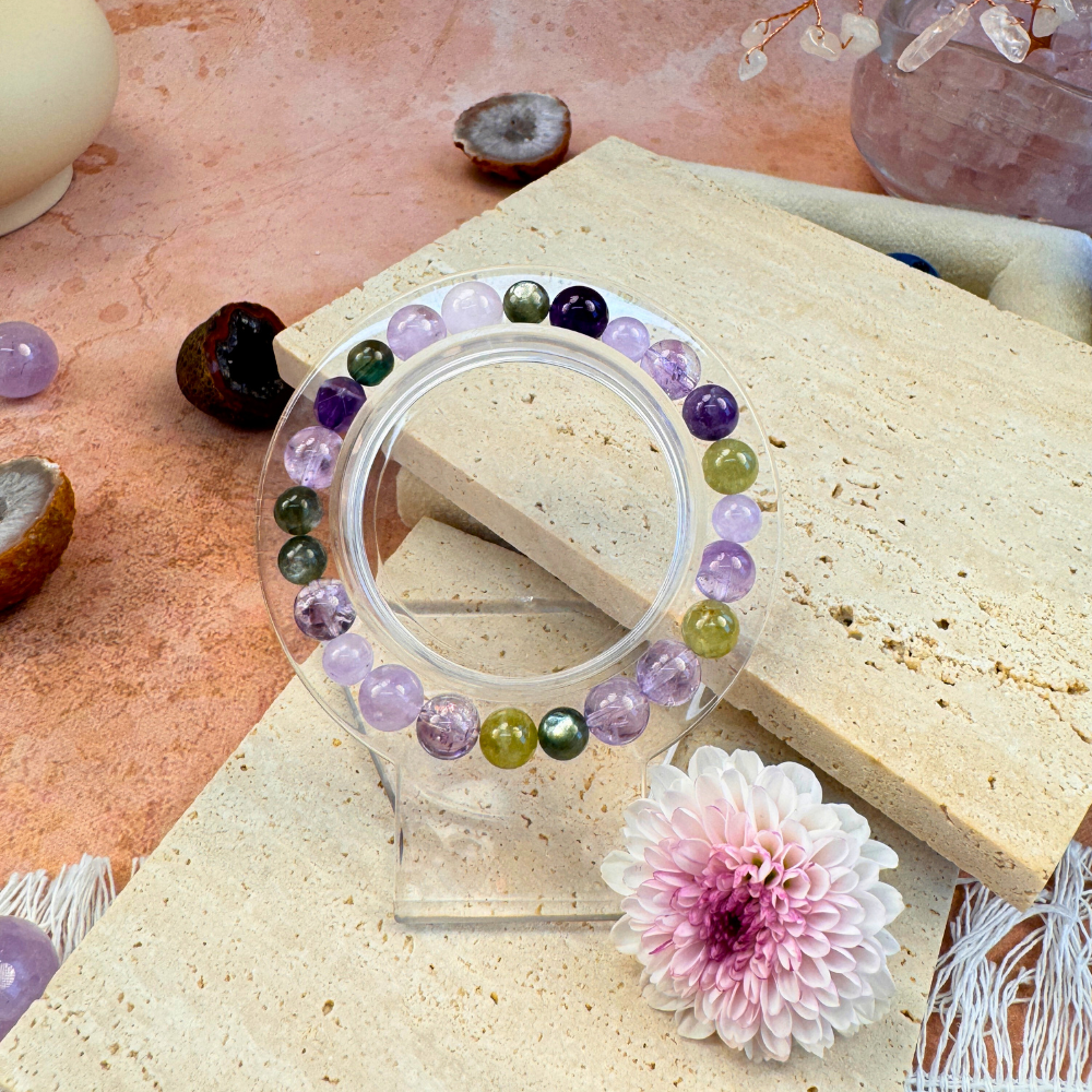 Amethyst Green Fluorite Clarity Bracelet