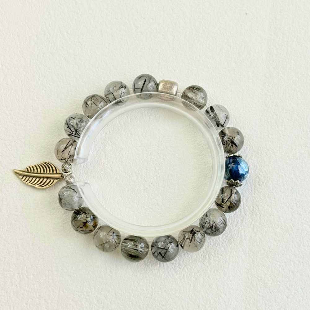 Black Rutilated Quartz Kyanite Clarity Bracelet