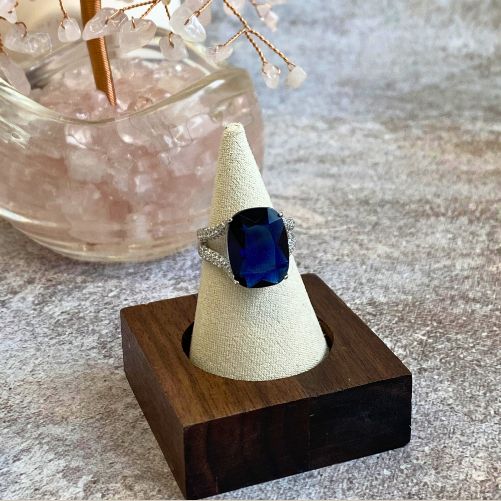 Blue Topaz Clear Quartz Radiance Ring