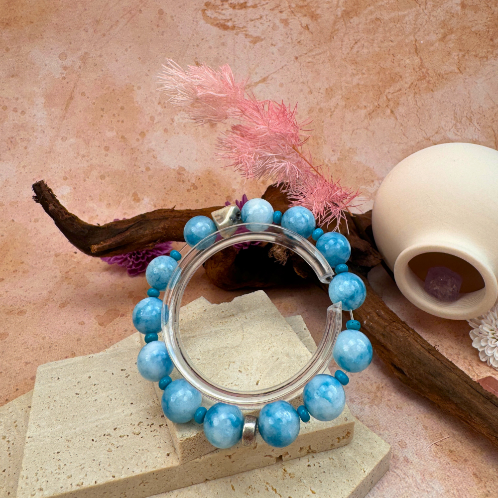 Aquamarine Serenity Clarity Healing Crystal Bracelet