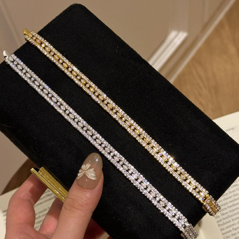 3-Row Pave Diamond Bracelet