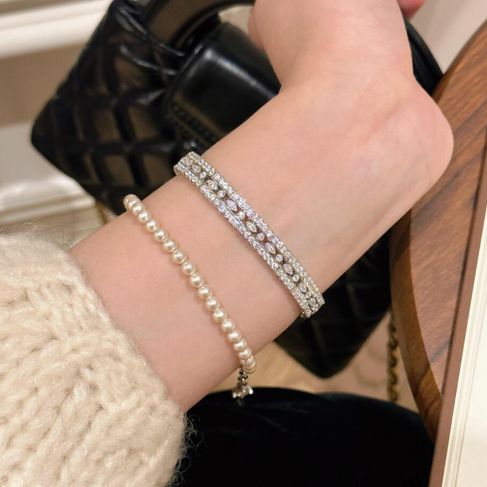 3-Row Pave Diamond Bracelet
