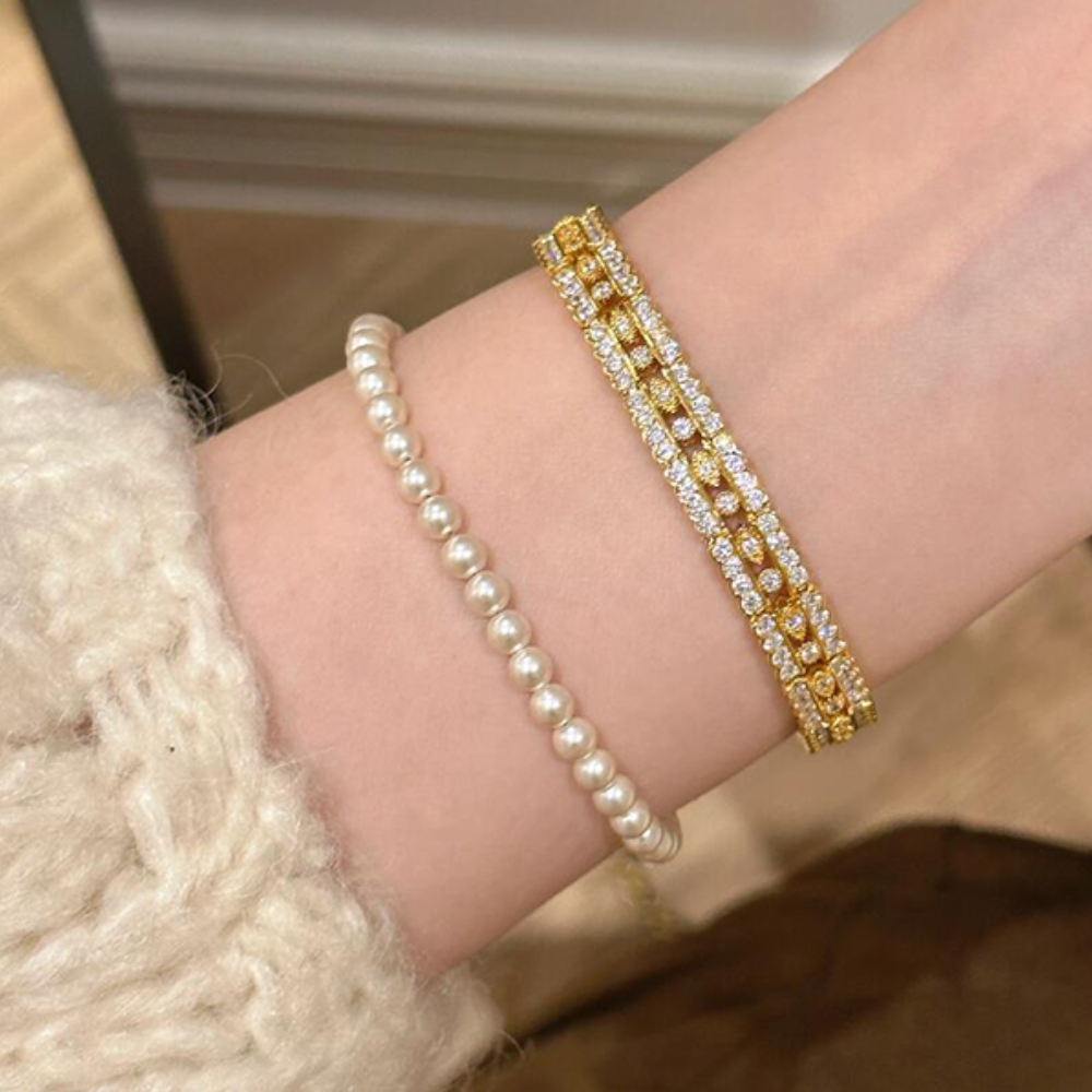 3-Row Pave Diamond Bracelet