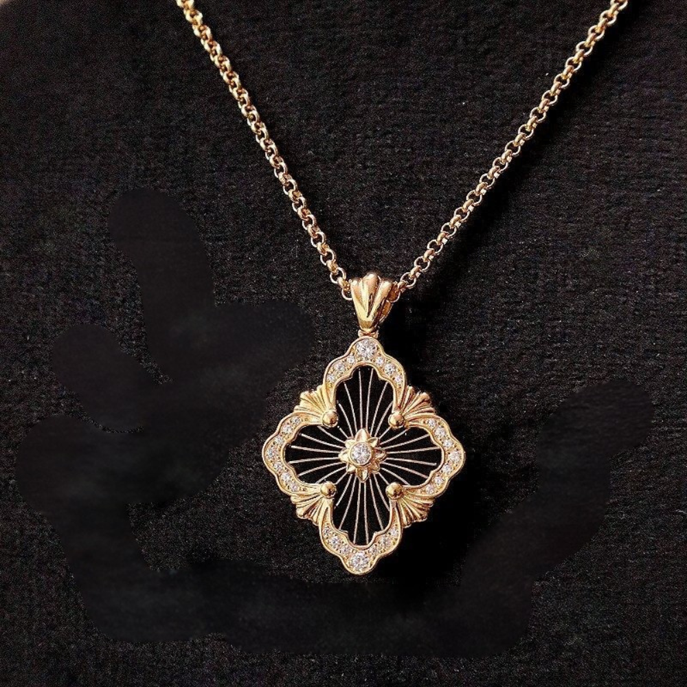 Vintage Brushed Pearl-shell Diamond Necklace