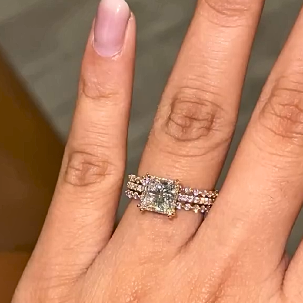 Lab Grown Diamond 3-Piece Stackable Silver Engagement Ring Set