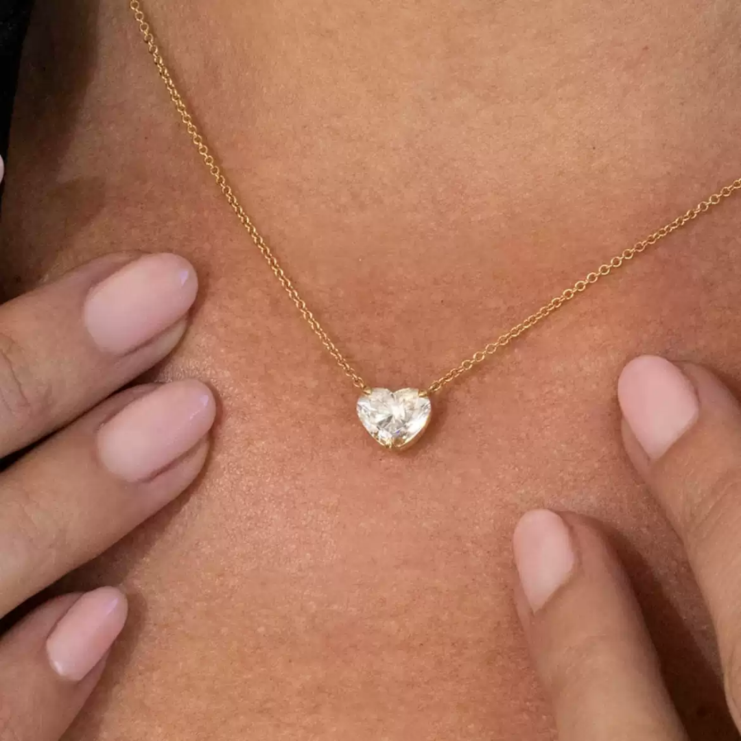 Lab Grown Heart Diamond Pendant Necklace