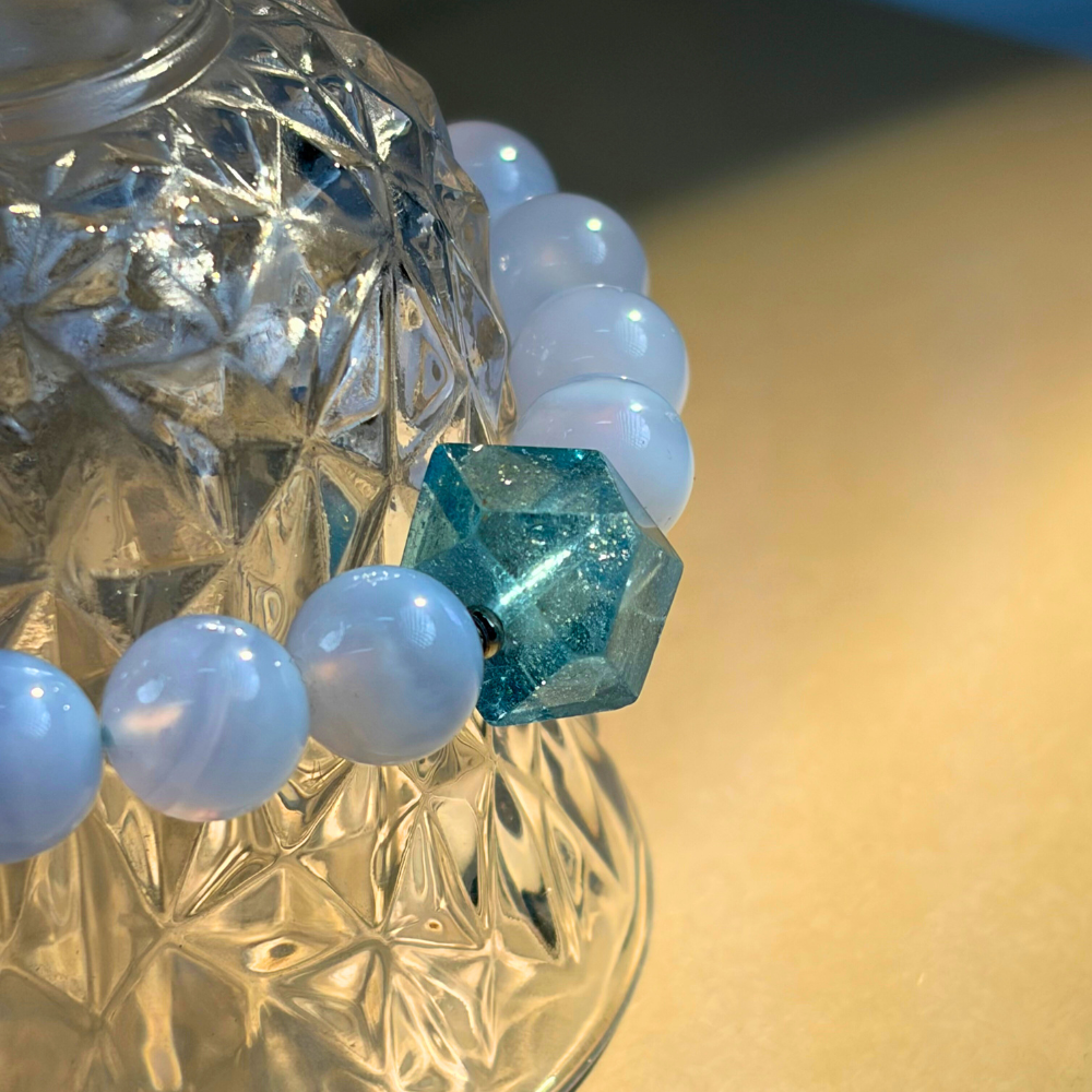 Blue Lace Agate Aquamarine Harmony Bracelet